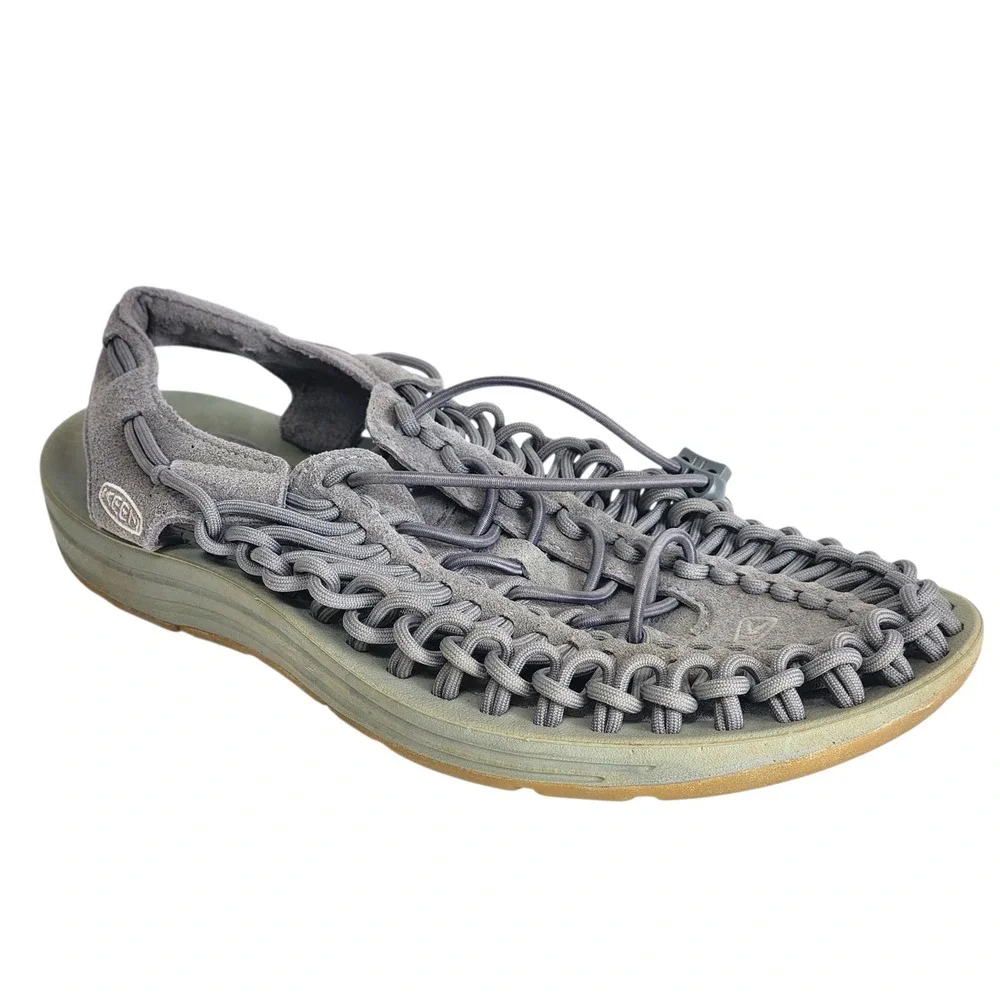 Keen Uneek Grey Cord Hybrid Outdoor Sandals Mens 8 1017200 Walking Hiking Shoes